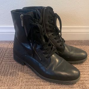 Lucky Brand Lace Up Military Leather boots